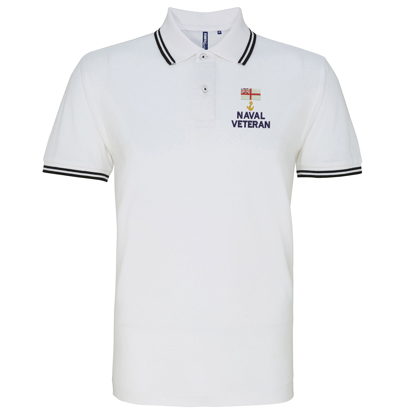White Ensign Naval Anchor Veteran Polo Shirt