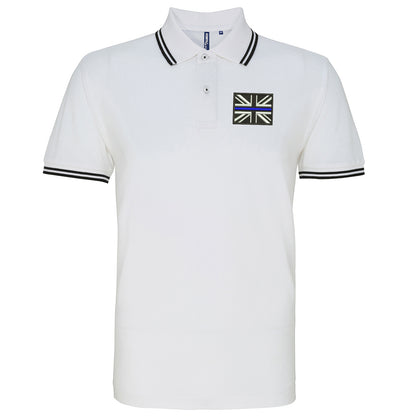 Thin Blue Line Union Jack Embroidered Tipped Polo Shirt