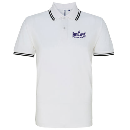 Rock Apes It's a Way of Life Embroidered Tipped Polo Shirt