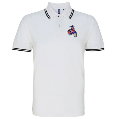 MOD Union Jack Scooter Embroidered Tipped Polo Shirt