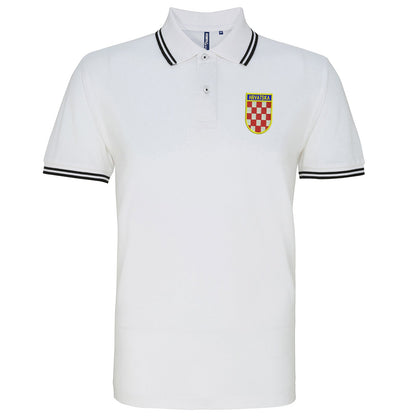 Retro Croatia 1960s Embroidered Tipped Polo Shirt