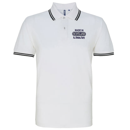 Made in Scotland All Original Parts Embroidered Tipped Polo Shirt