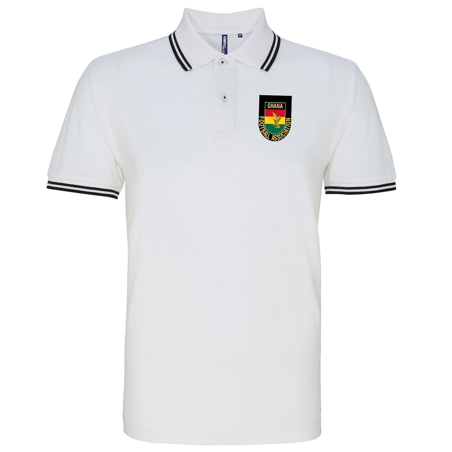 Retro Ghana 1966 Embroidered Tipped Polo Shirt