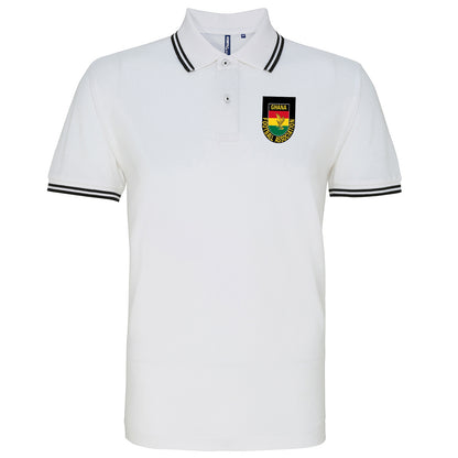 Retro Ghana 1966 Embroidered Tipped Polo Shirt