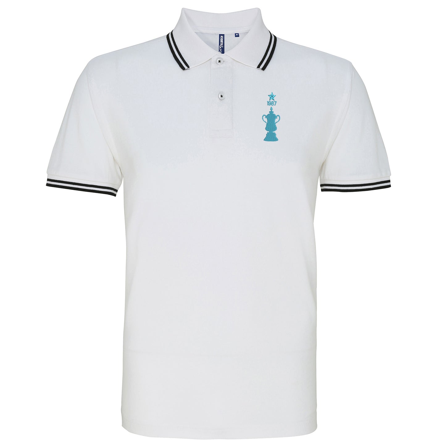 Retro Coventry FA Cup Winners Embroidered Tipped Polo Shirt