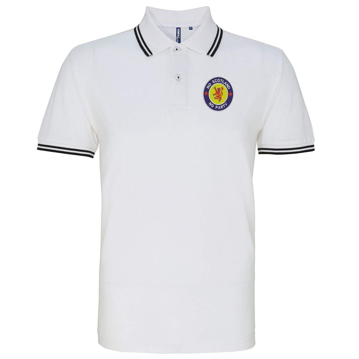 No Scotland No Party Embroidered Tipped Polo Shirt