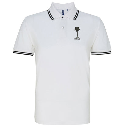 Retro Fiji Rugby 1920s Embroidered Tipped Polo Shirt