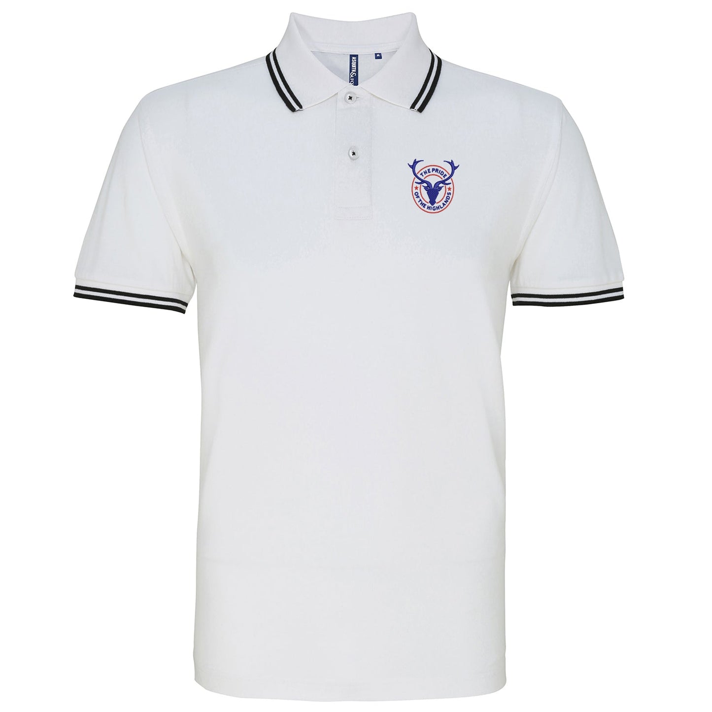 The Pride of The Highlands Embroidered Tipped Polo Shirt