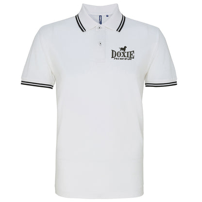 Doxie It's a Way of Life Embroidered Tipped Polo Shirt