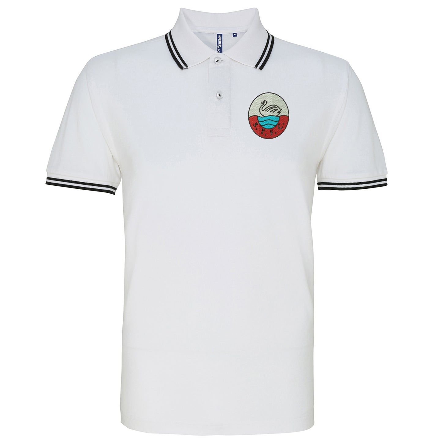 Retro Swansea 1960s Embroidered Tipped Polo Shirt