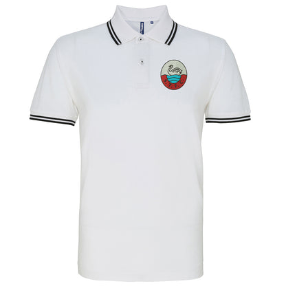Retro Swansea 1960s Embroidered Tipped Polo Shirt