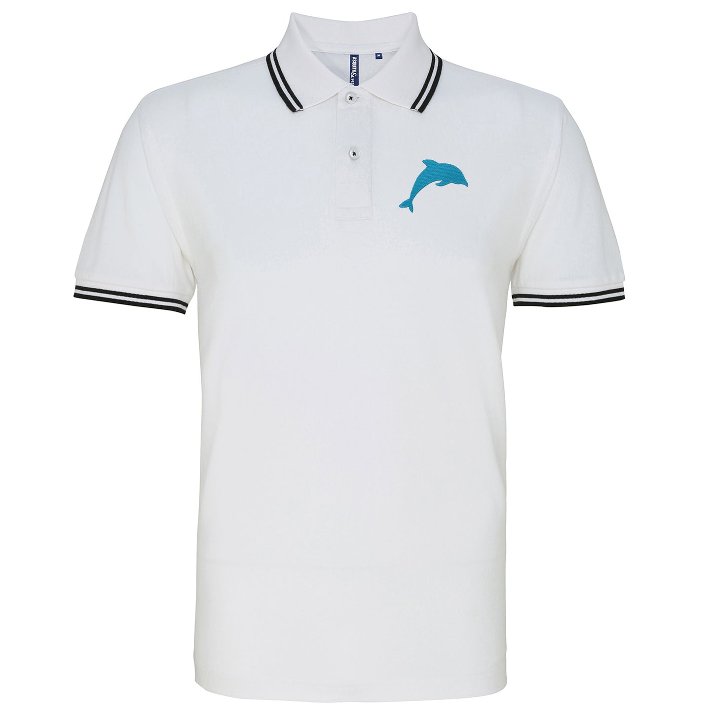 Dolphin Embroidered Tipped Polo Shirt