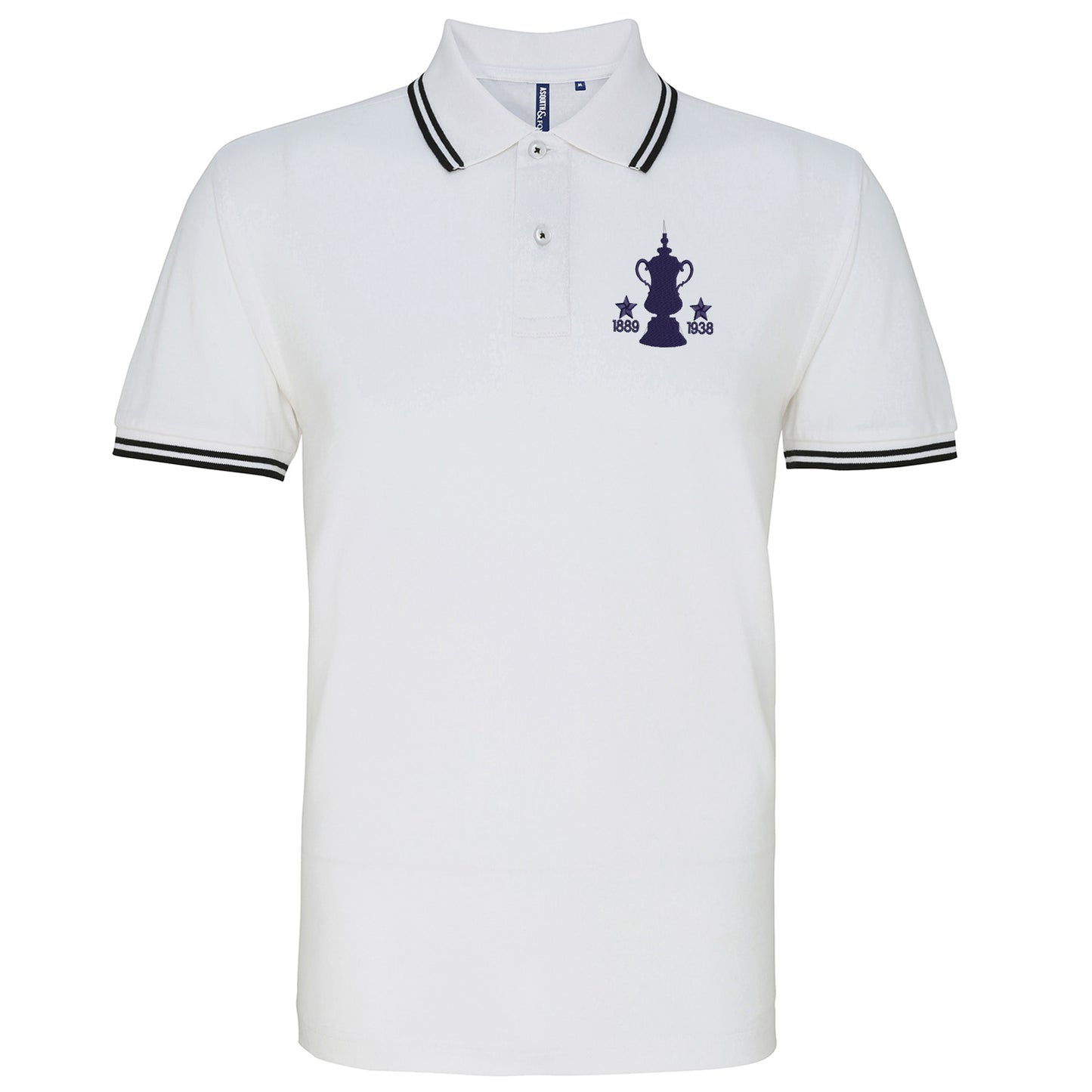 Retro Preston Two Time Cup Winners Embroidered Tipped Polo Shirt