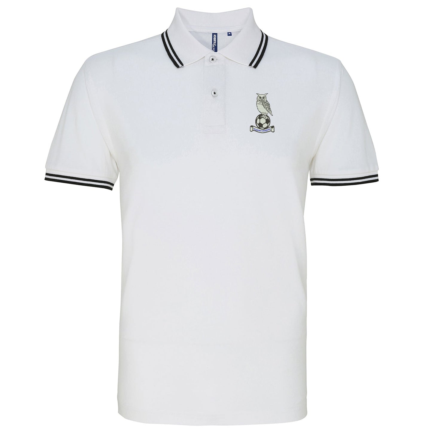 Retro Oldham 1972 Embroidered Tipped Polo Shirt