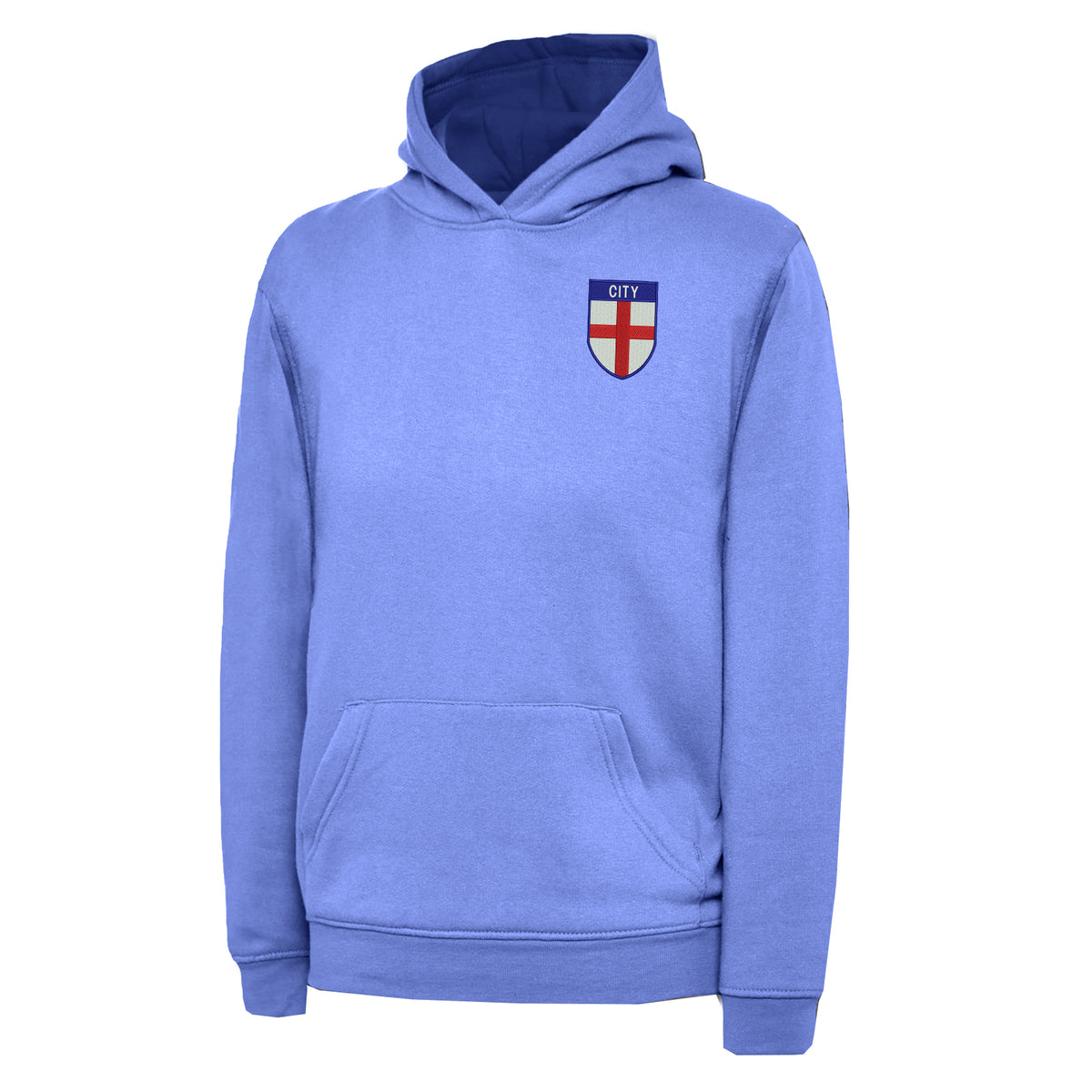 City Flag of England Shield Embroidered Children's Hoodie