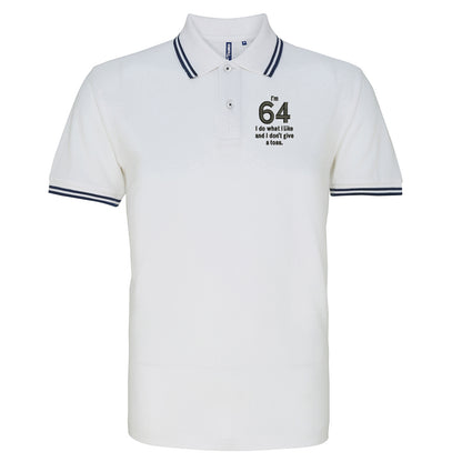64th Birthday Tipped Polo Shirt 