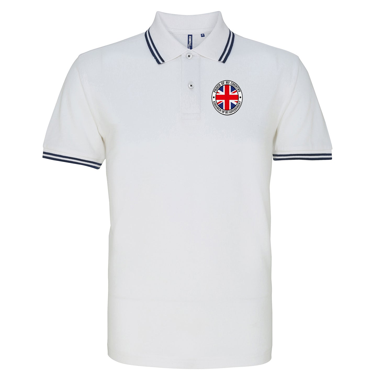 Proud of My Country Ashamed of My Government Tipped Polo Shirt