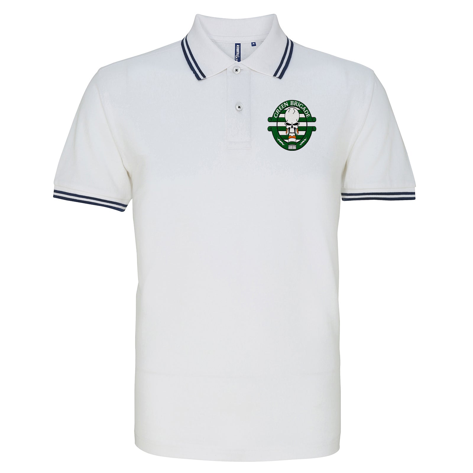 Green Brigade Celtic Football Tipped Polo Shirt 