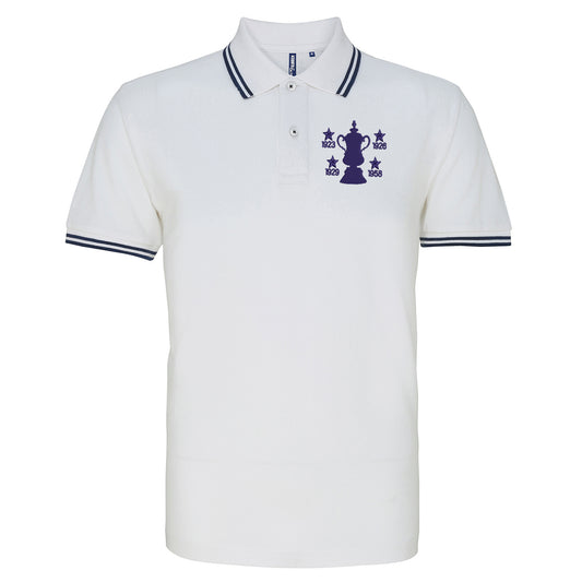 Retro Bolton Four Time Cup Winners Tipped Polo Shirt