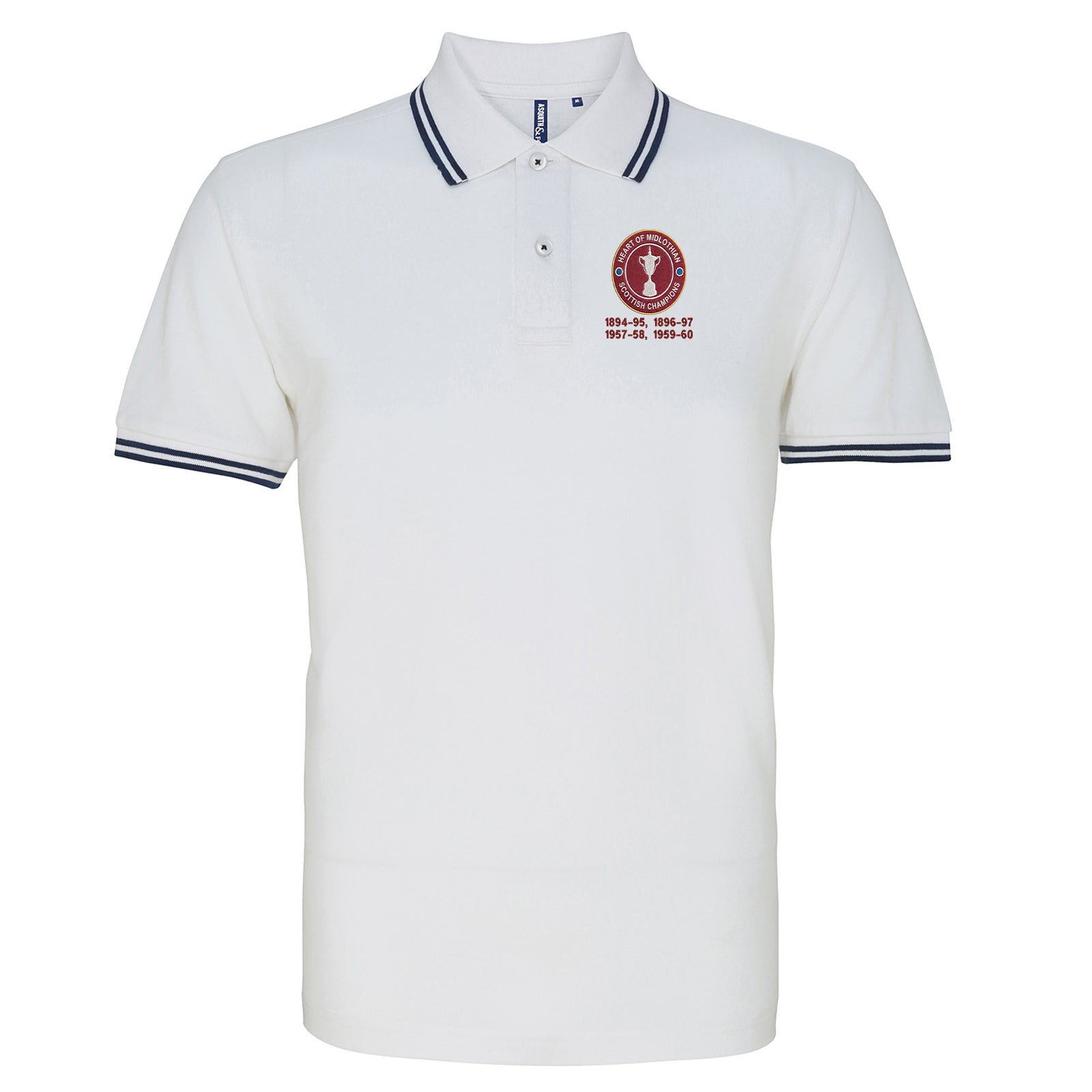 Hearts Scottish Champions Football Tipped Polo Shirt