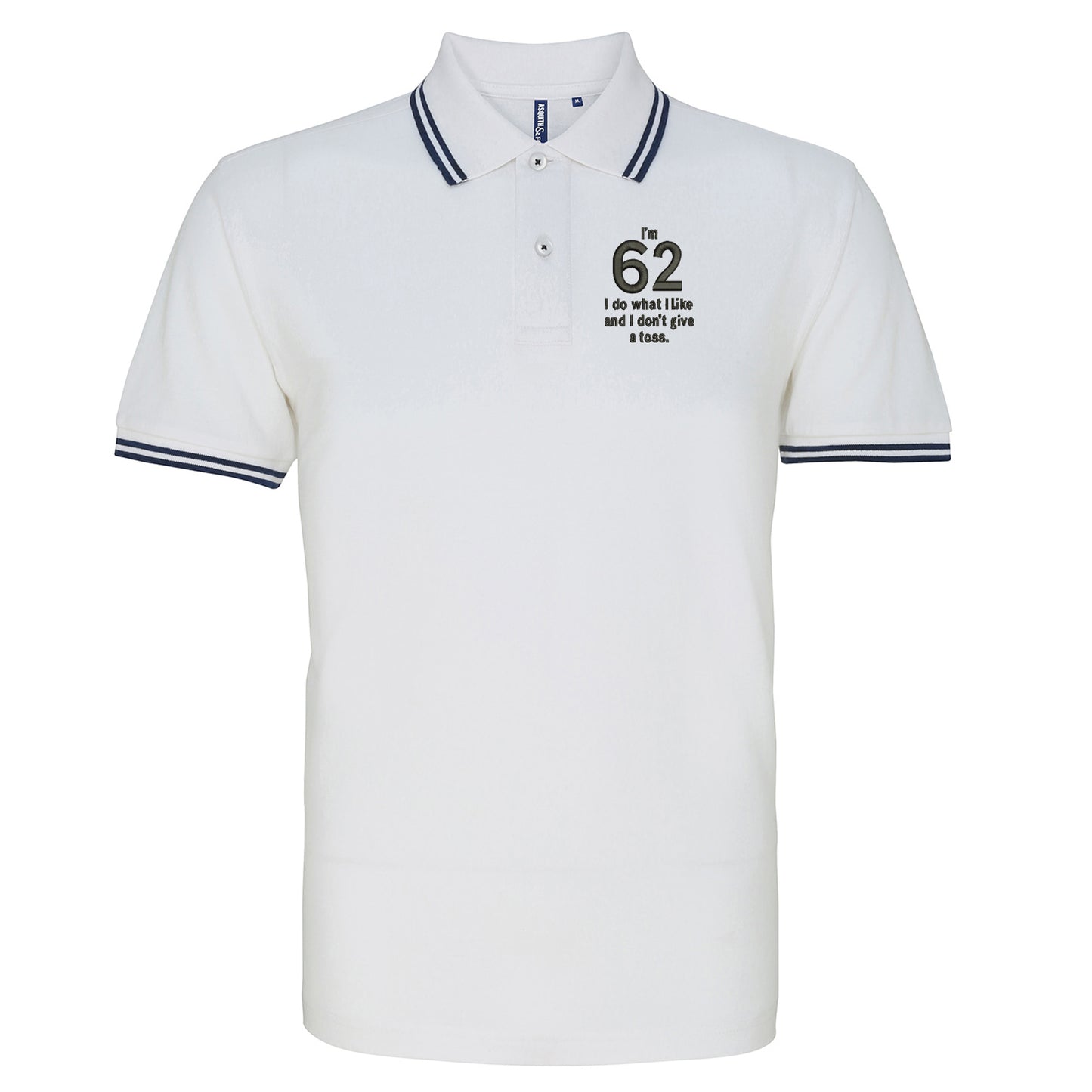 62nd Birthday Tipped Polo Shirt