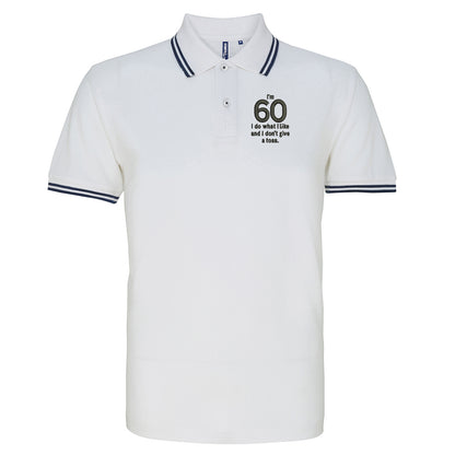 60th Birthday Tipped Polo Shirt