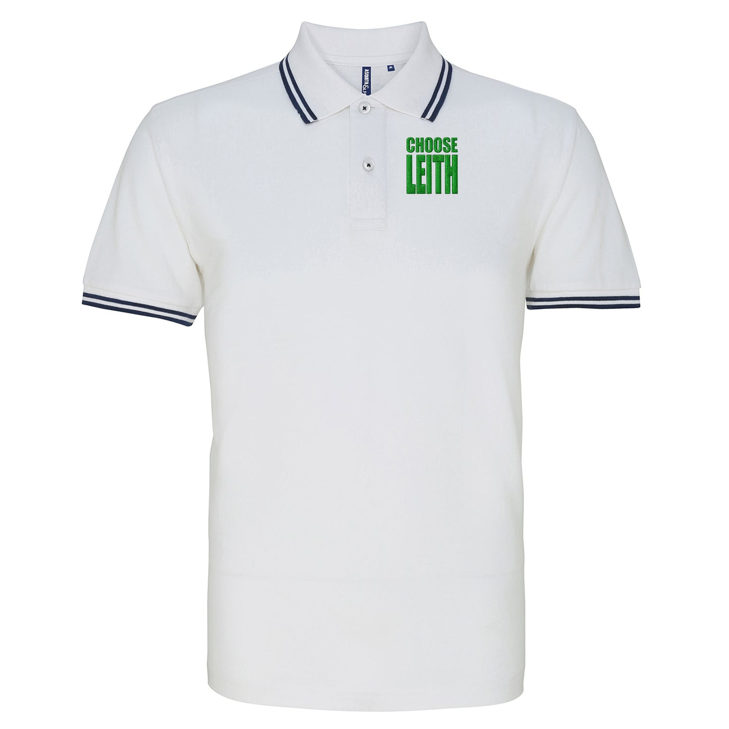 Hibs FC Choose Leith Football Tipped Polo Shirt