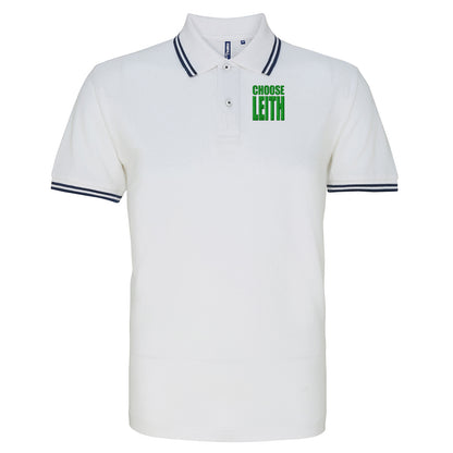 Hibs FC Choose Leith Football Tipped Polo Shirt