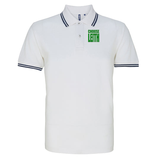 Hibs FC Choose Leith Football Tipped Polo Shirt