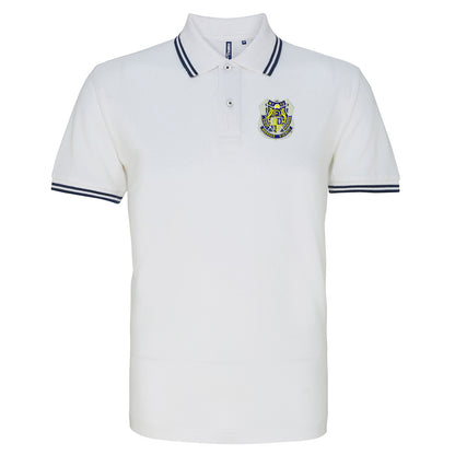 Retro Mansfield 1920s Embroidered Tipped Polo Shirt