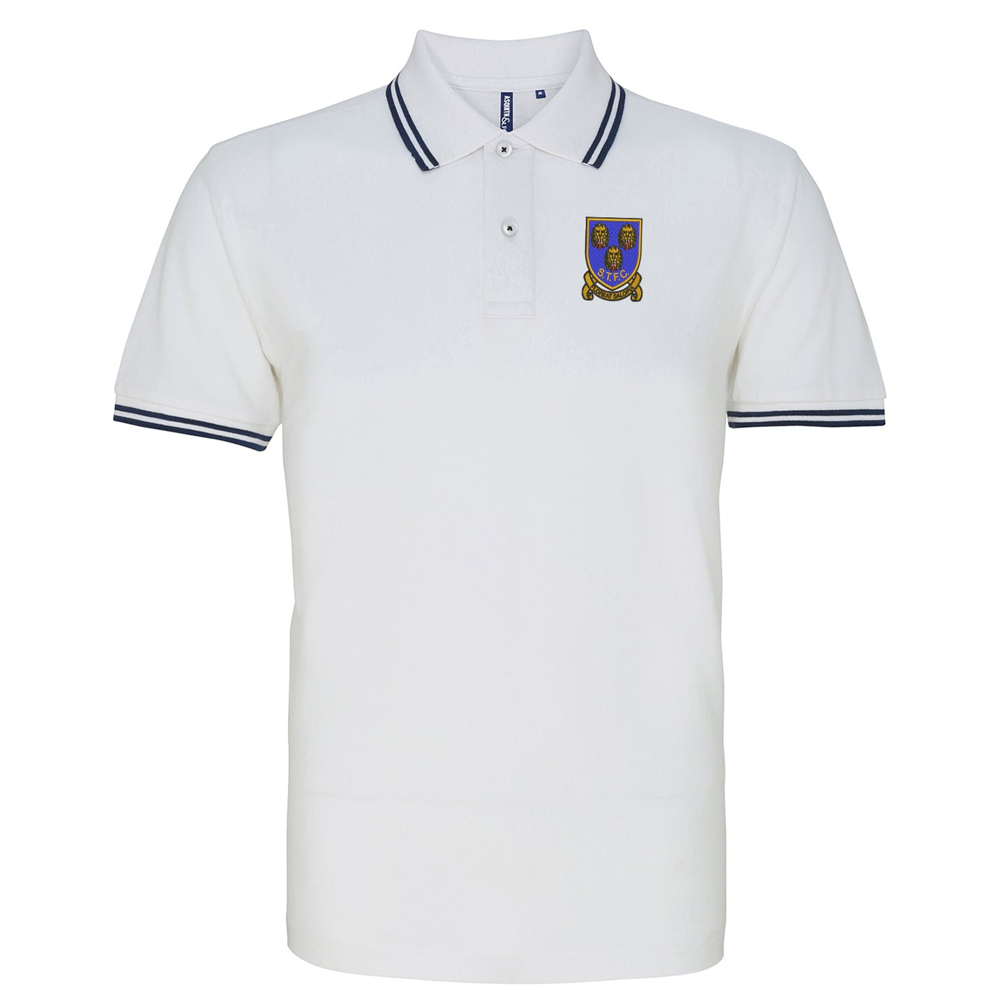 Retro Shrewsbury 1993 Embroidered Tipped Polo Shirt