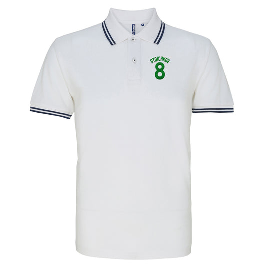 Hristo Stoichkov Bulgaria Football Tipped Polo Shirt 