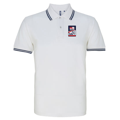 Fly Royal Navy Tipped Polo Shirt