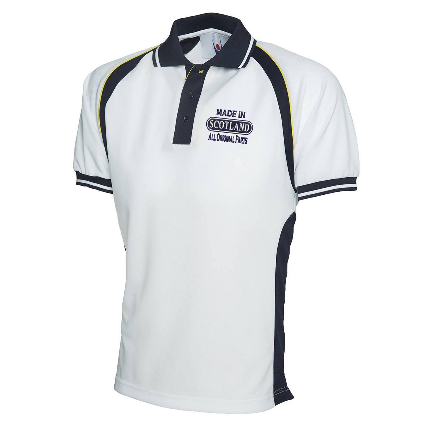 Made in Scotland All Original Parts Embroidered Sports Polo Shirt