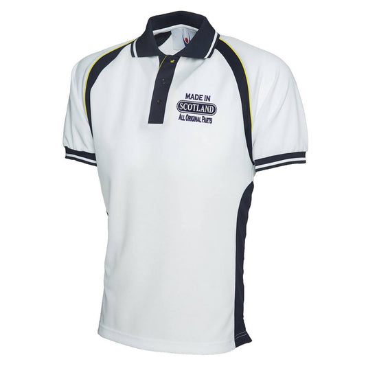 Made in Scotland All Original Parts Embroidered Sports Polo Shirt