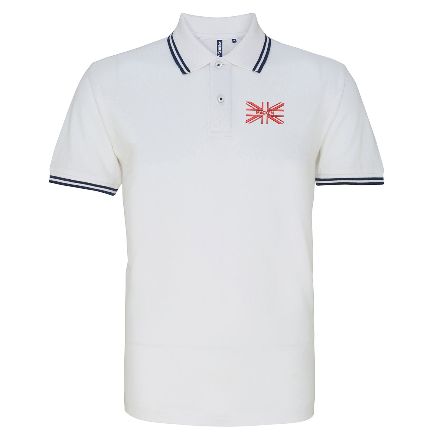 Mackem Union Jack Embroidered Tipped Polo Shirt