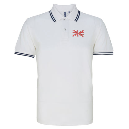 Mackem Union Jack Embroidered Tipped Polo Shirt