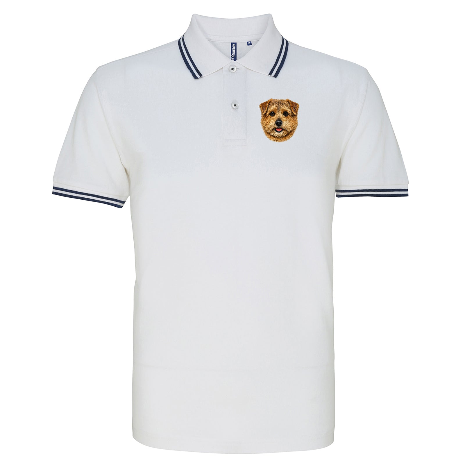 Norfolk Terrier Dog Face Tipped Polo Shirt 