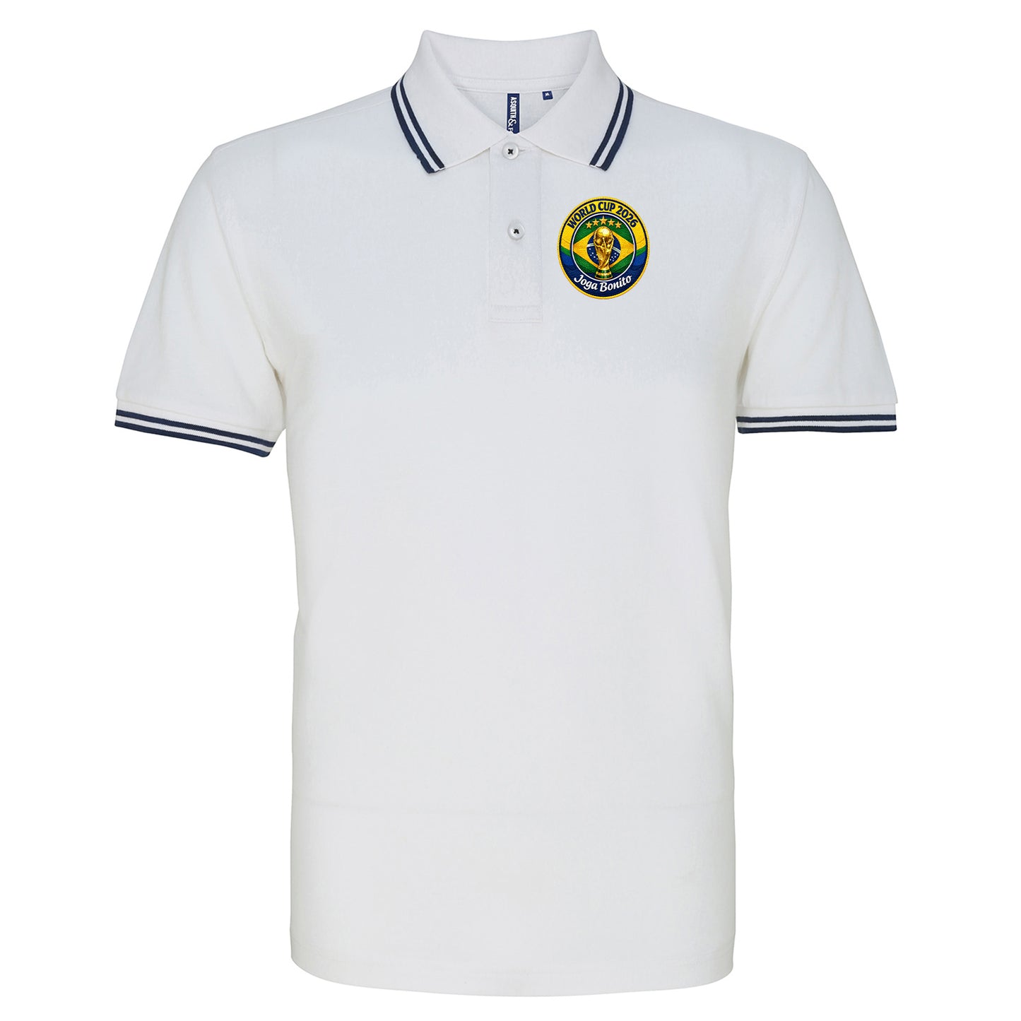 Brazil World Cup 2026 Football Tipped Polo Shirt