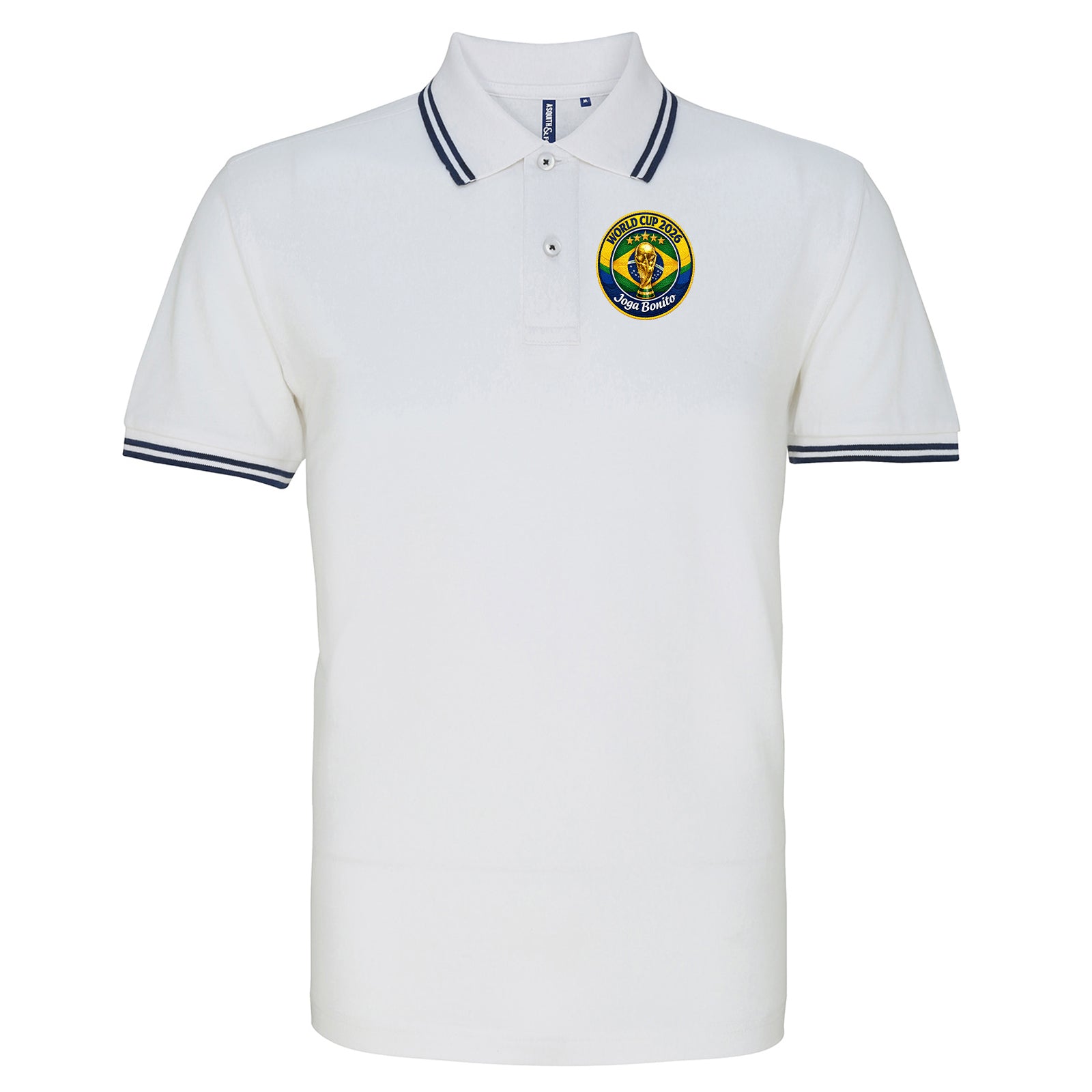 Brazil World Cup 2026 Football Tipped Polo Shirt