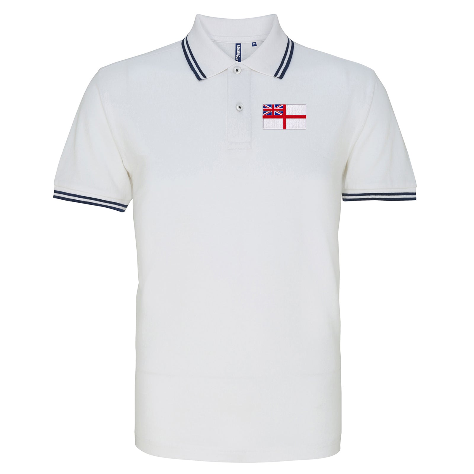 Royal Navy White Ensign Flag Tipped Polo Shirt