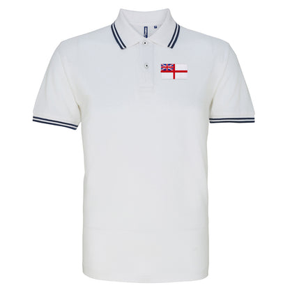 Royal Navy White Ensign Flag Tipped Polo Shirt