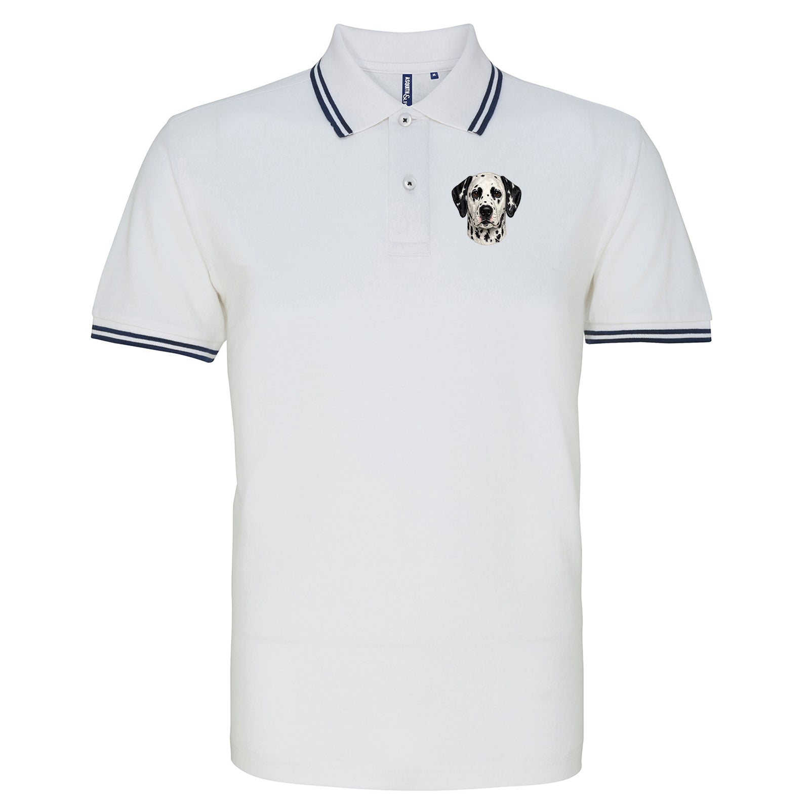 Dalmatian Dog Face Tipped Polo Shirt 
