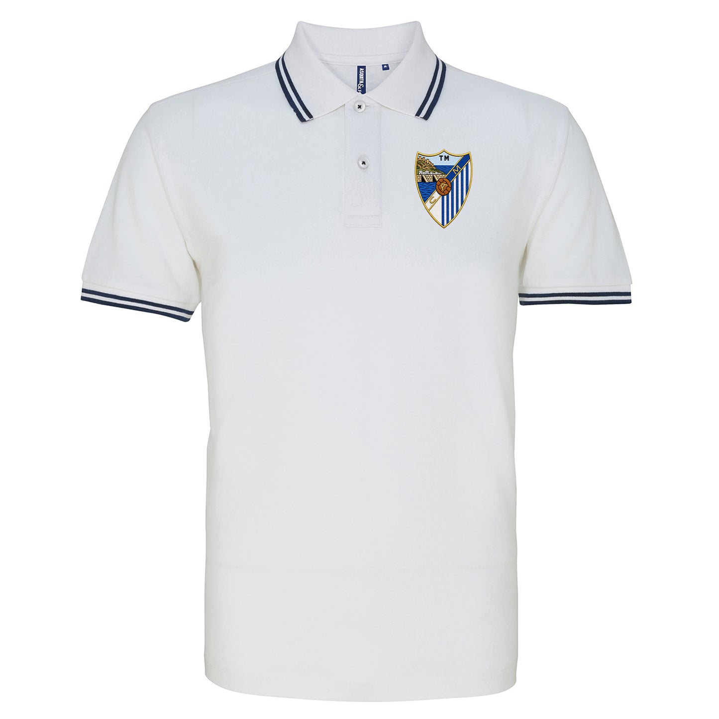 Retro Malaga 1948 Football Tipped Polo Shirt