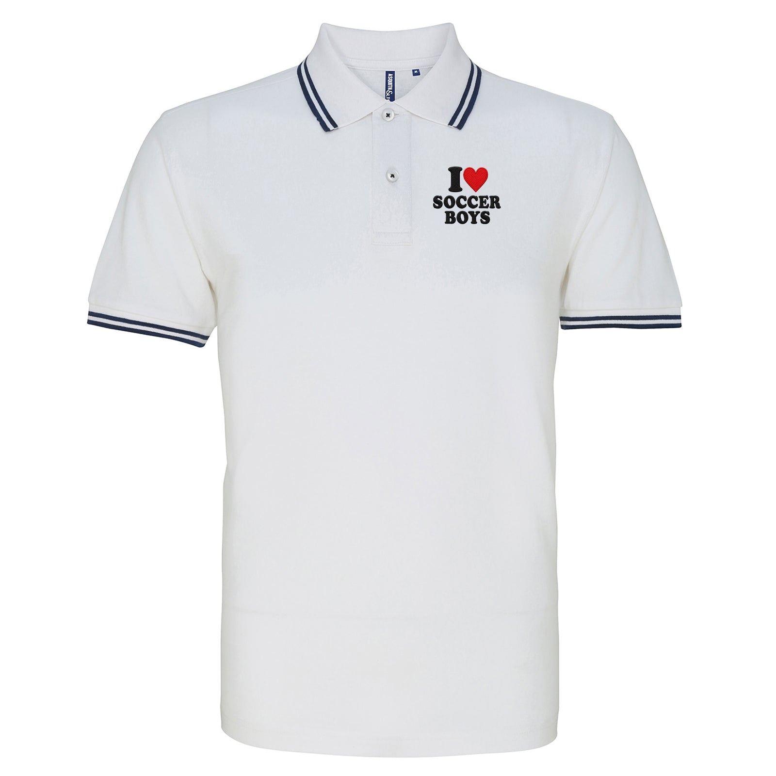 I Love Soccer Boys Tipped Polo Shirt 
