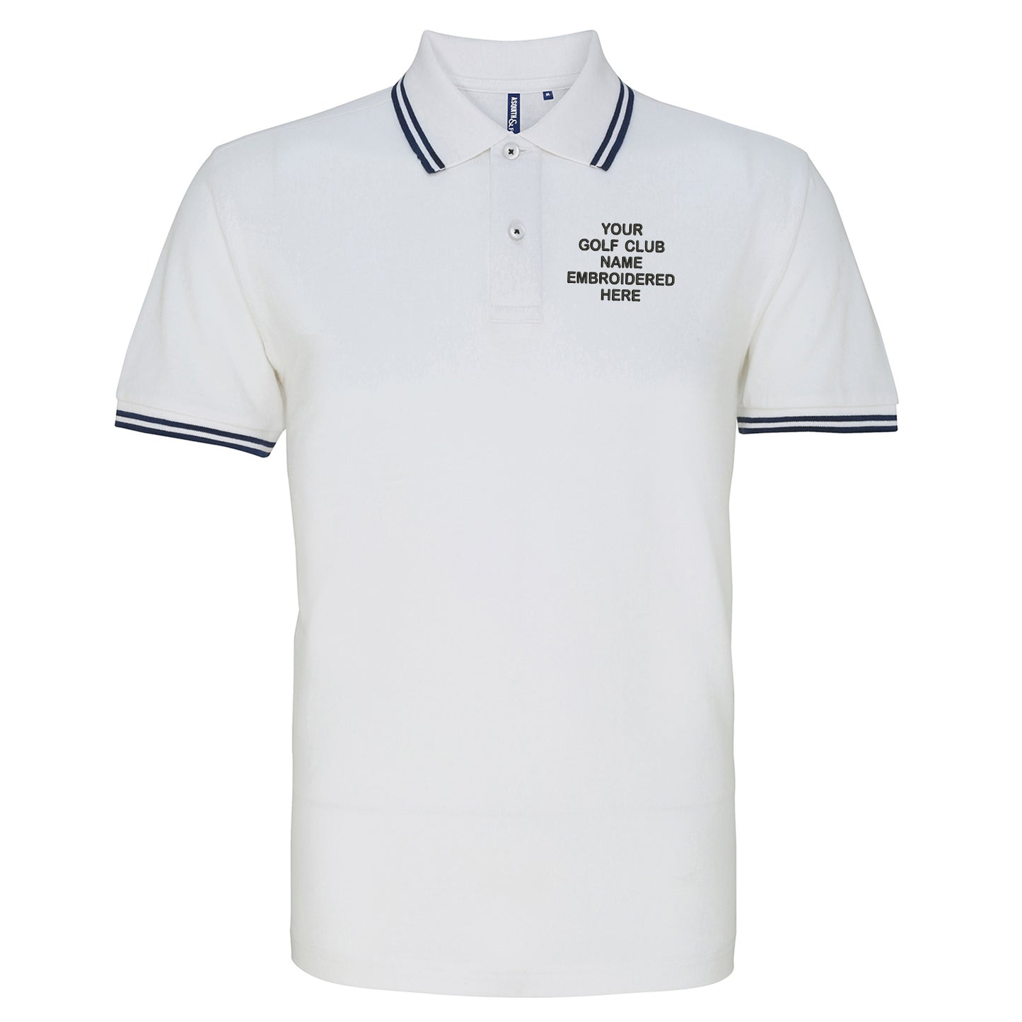 Personalised Golf Club Embroidered Tipped Polo Shirt