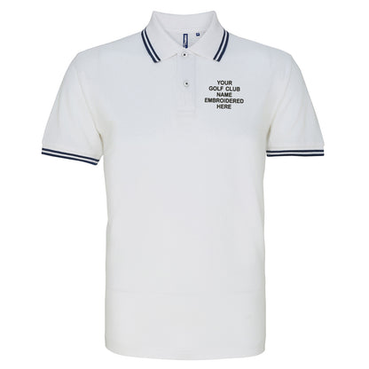 Personalised Golf Club Embroidered Tipped Polo Shirt