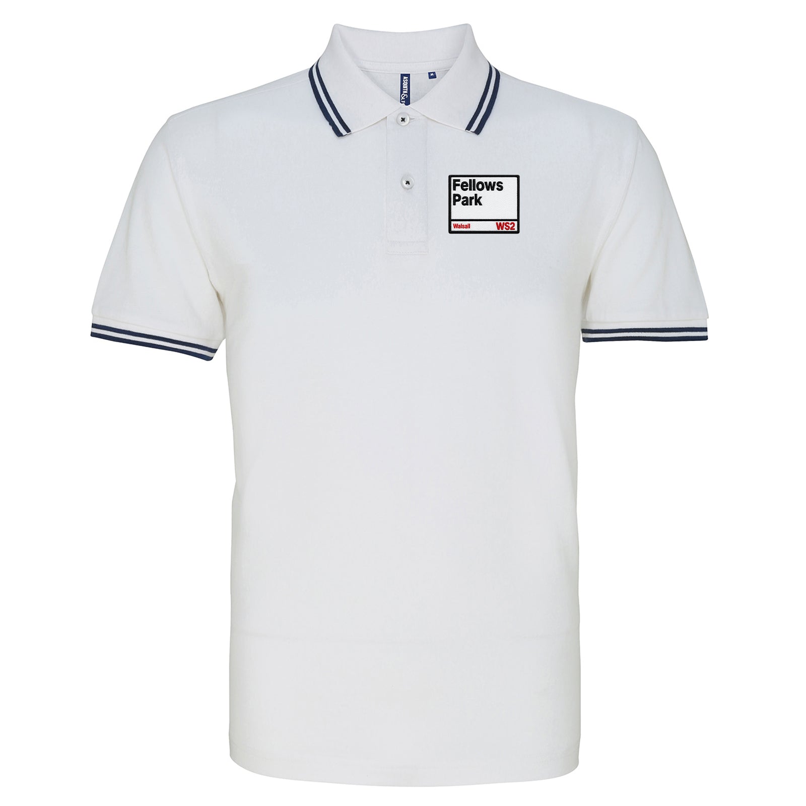 Retro Fellows Park Walsall Football Tipped Polo Shirt