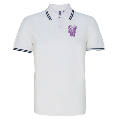 Macho Man Embroidered Tipped Polo Shirt