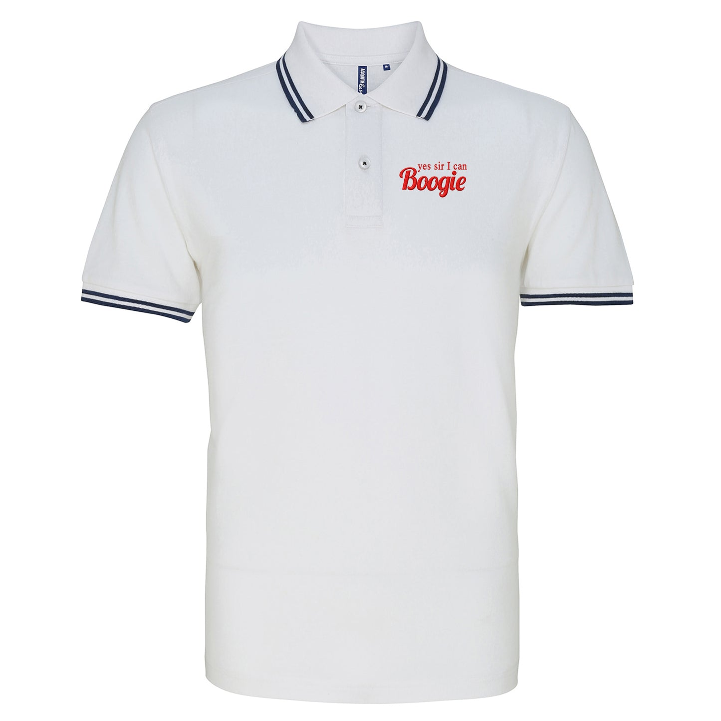 Yes Sir I Can Boogie Retro 70s 80s Disco Dancing Tipped Polo Shirt